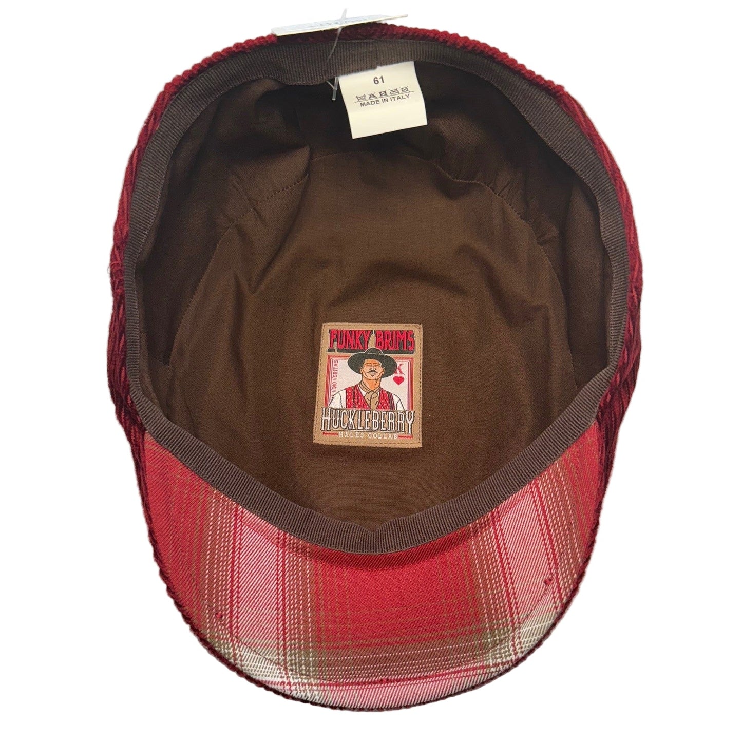 The Huckleberry Scarlet Red Flat Cap Hales Speed Shop X FunkyBrims Collab (with Pin