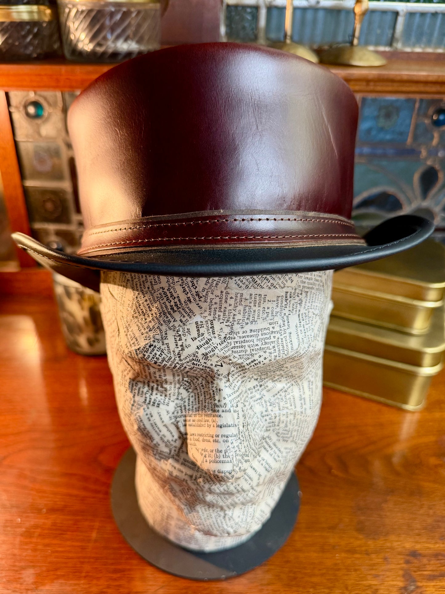Hampton Napa Vino Leather Top Hat