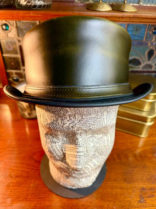Hampton London Green Leather Top Hat