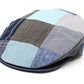 The Linen Vintage Patchwork Cap in Blue/Gray by Hanna Hats of Donegal