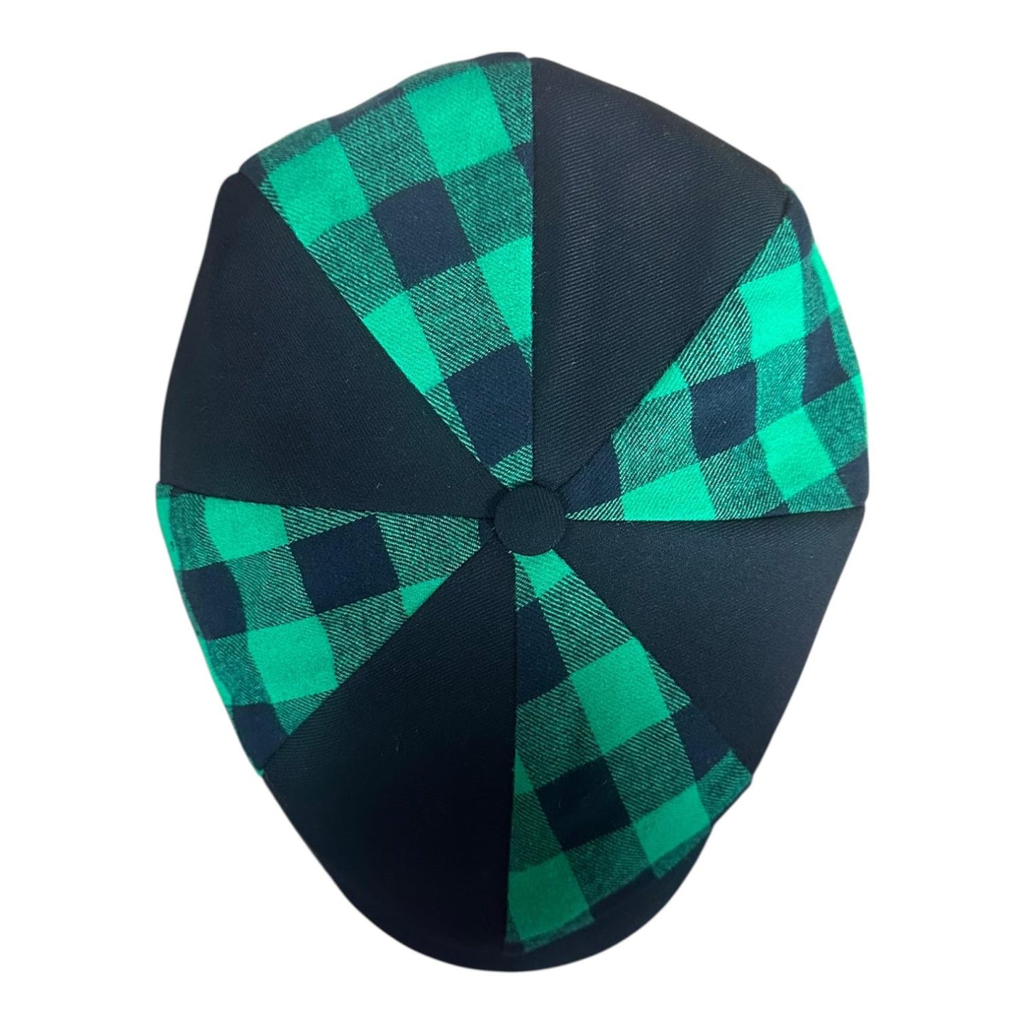 The "Hooligan Patchwork" - Green Buffalo Plaid Newsboy Cap - Laird Hatters x FunkyBrims