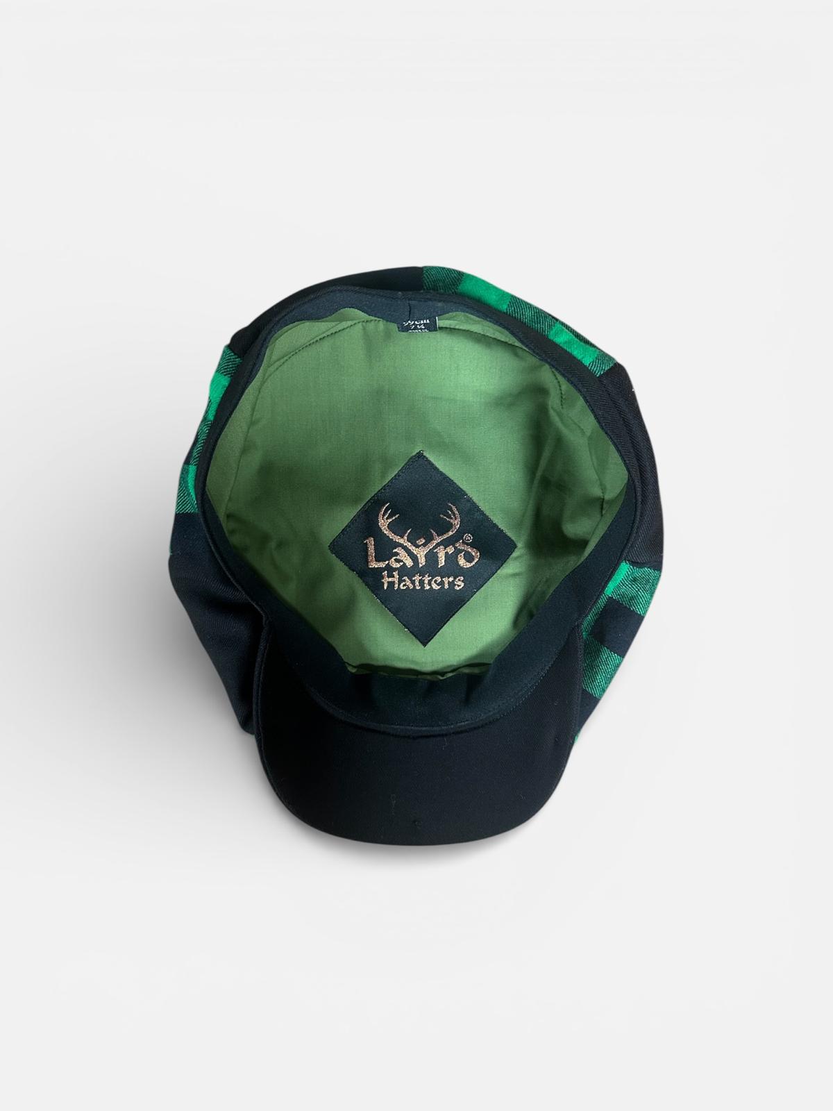 The "Hooligan Patchwork" - Green Buffalo Plaid Newsboy Cap - Laird Hatters x FunkyBrims