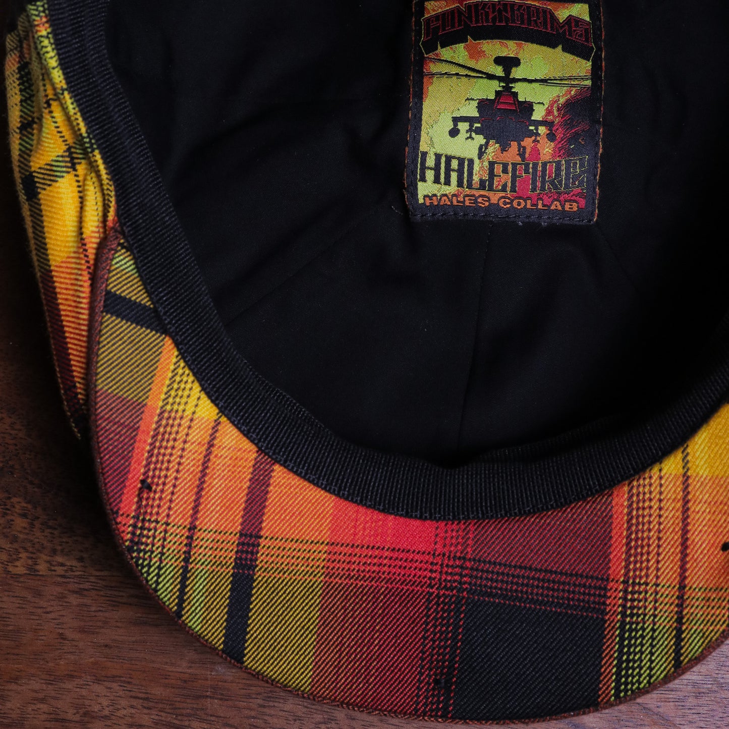 HaleFire Flannel Flat Cap -  Hales Speed Shop X FunkyBrims Collab (with Pin)