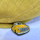 Sophia Yellow Linen Flat Cap -  Hales Speed Shop X FunkyBrims Collab (with Pin)