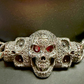 Red Eye Leather Skull Band