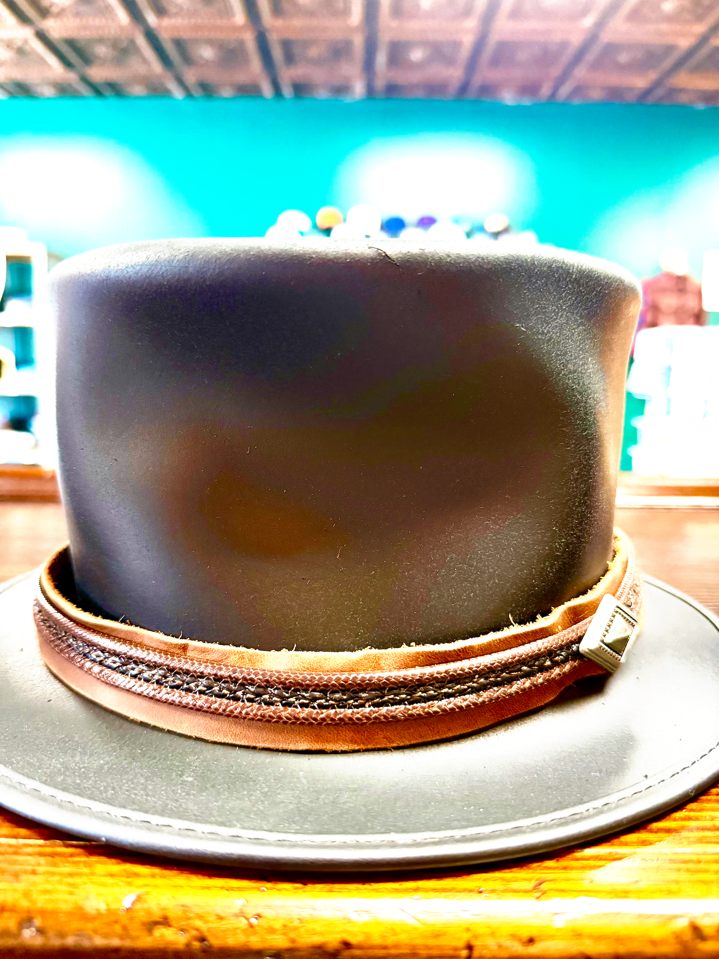 Brown Riverton Leather Hat Band
