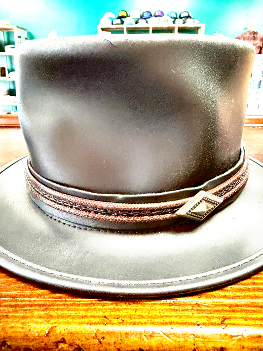 Black Riverton Leather Hat Band