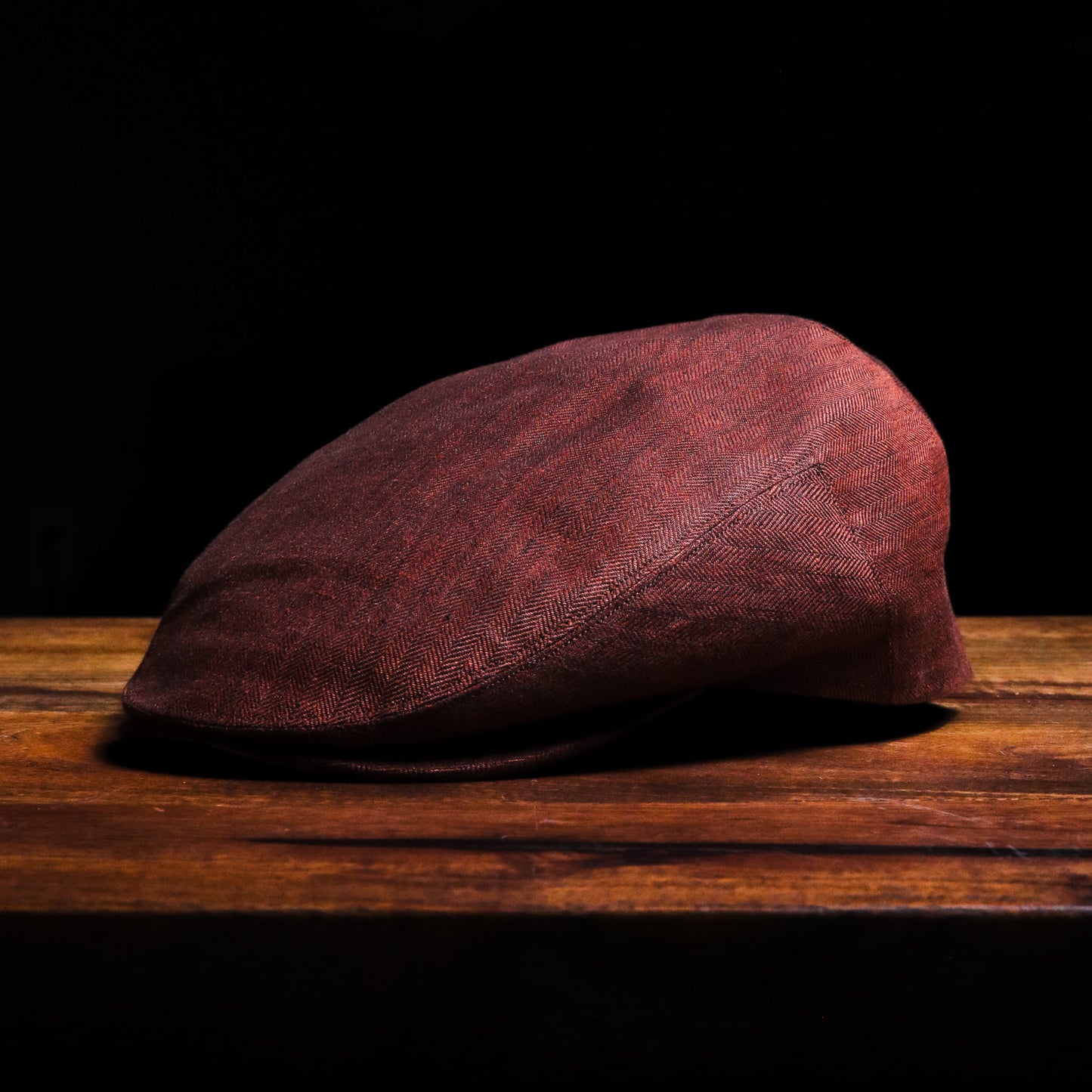 HaleFire Orange Herringbone Flat Cap -  Hales Speed Shop X FunkyBrims Collab (with Pin)