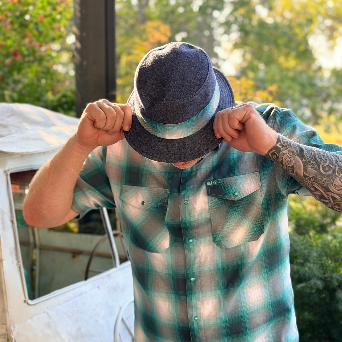 Kanaloa Denim Blue Bucket Hat - Hales Speed Shop X FunkyBrims Collab (with pin)