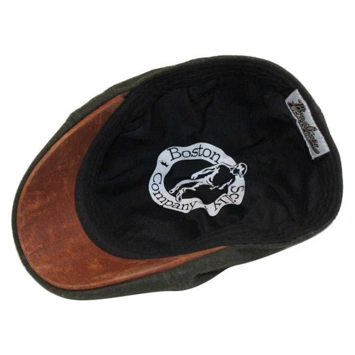 The Kenmore Hunter Green & Brown Brim Cap by Boston Scally Co.