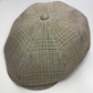 Brown, Tan, blue, and beige newsboy cap by FunkyBrims.