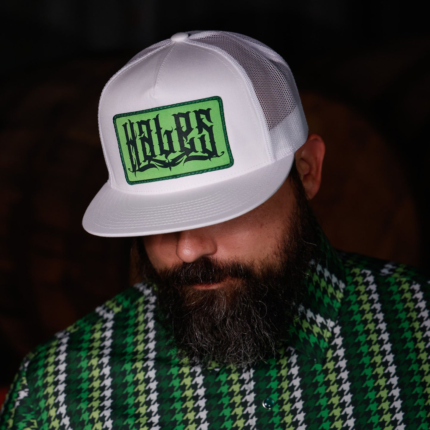 Green Cheyenne Flat Bill Trucker Hat by Hales Speed Shop x FunkyBrims
