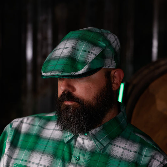Feelin’ Lucky Flannel Flat Cap -  Hales Speed Shop X FunkyBrims Collab (with Pin)