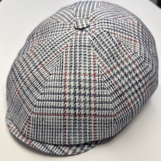 A Red, White, and Blue Check Newsboy cap by FunkyBrims.