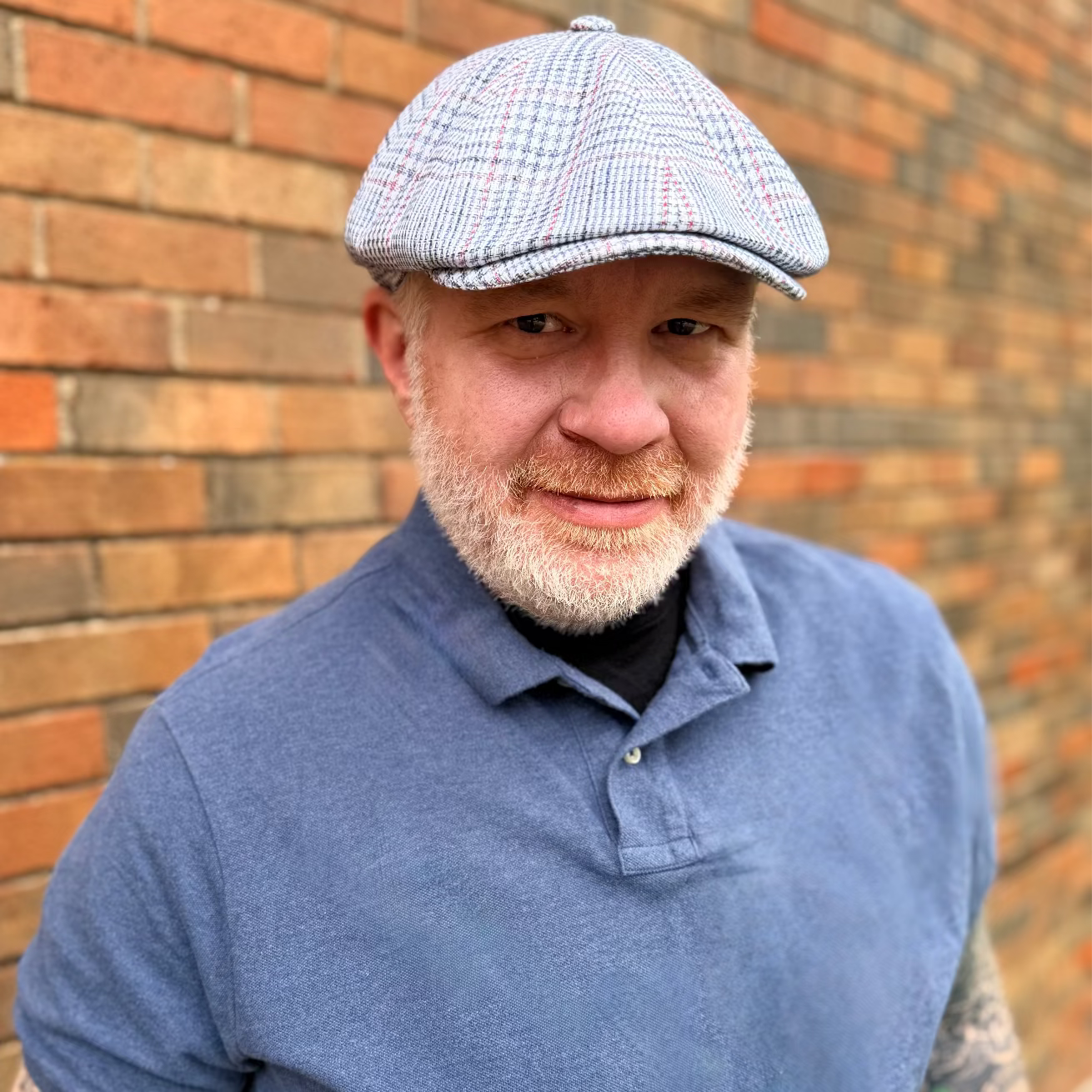 A Red, White, and Blue Check Newsboy cap by FunkyBrims.