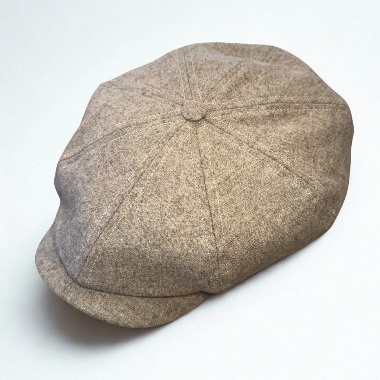 Laird Hatters Loden Wool Newsboy in Oatmeal color at FunkyBrims.