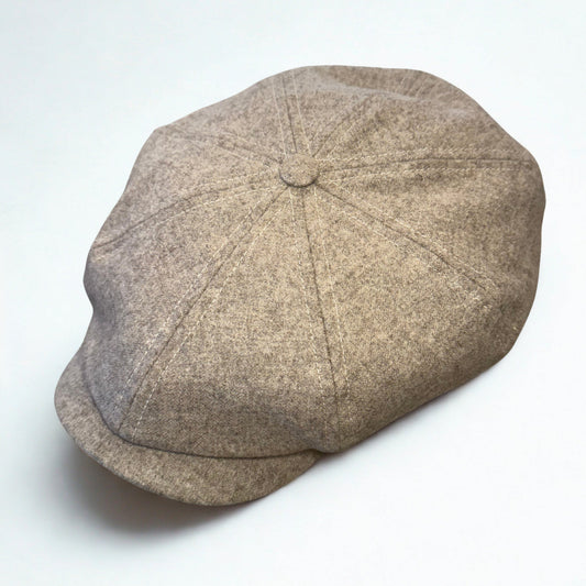 Laird Hatters Loden Wool Newsboy in Oatmeal color at FunkyBrims.