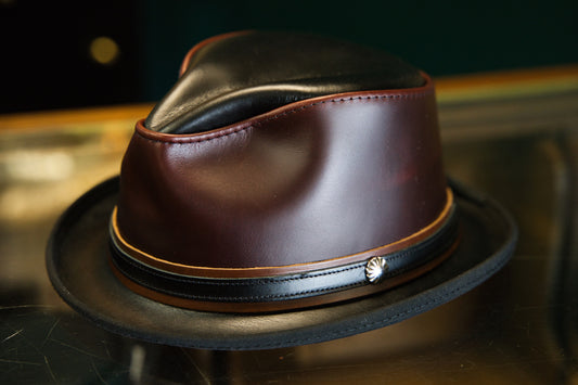 Rocky Mens Leather Fedora Hat