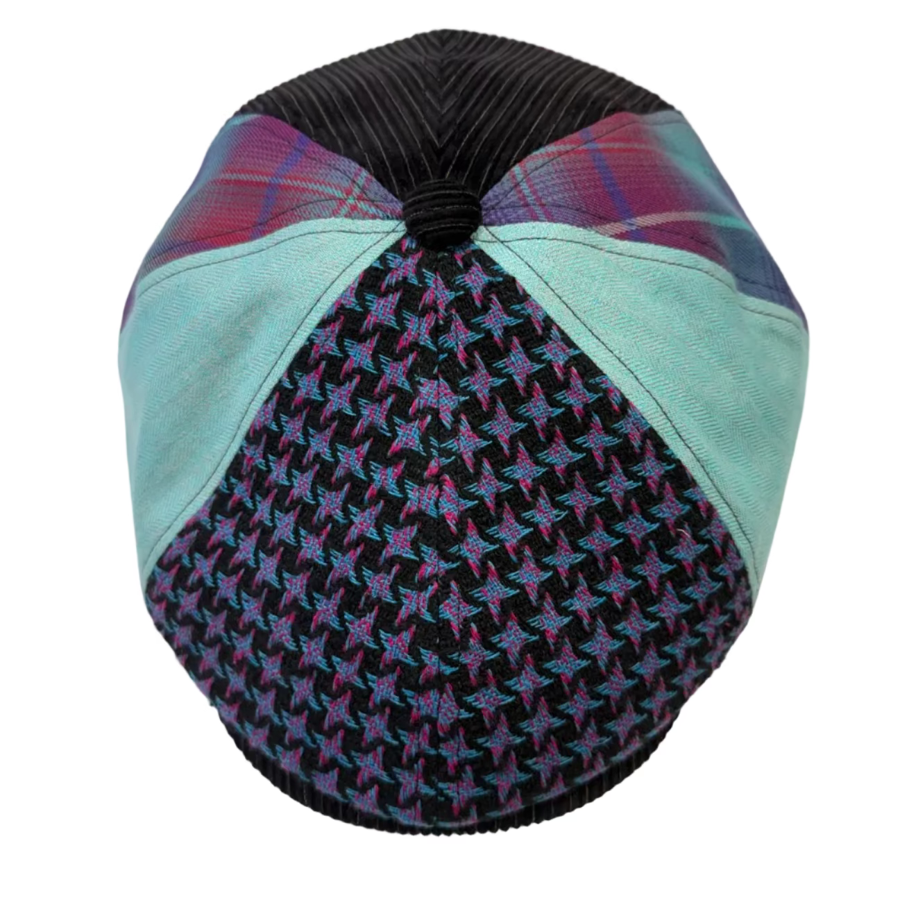 Masterpiece Warhol - Andy Warhol tribute scally cap in purple and turquoise by FunkyBrims.