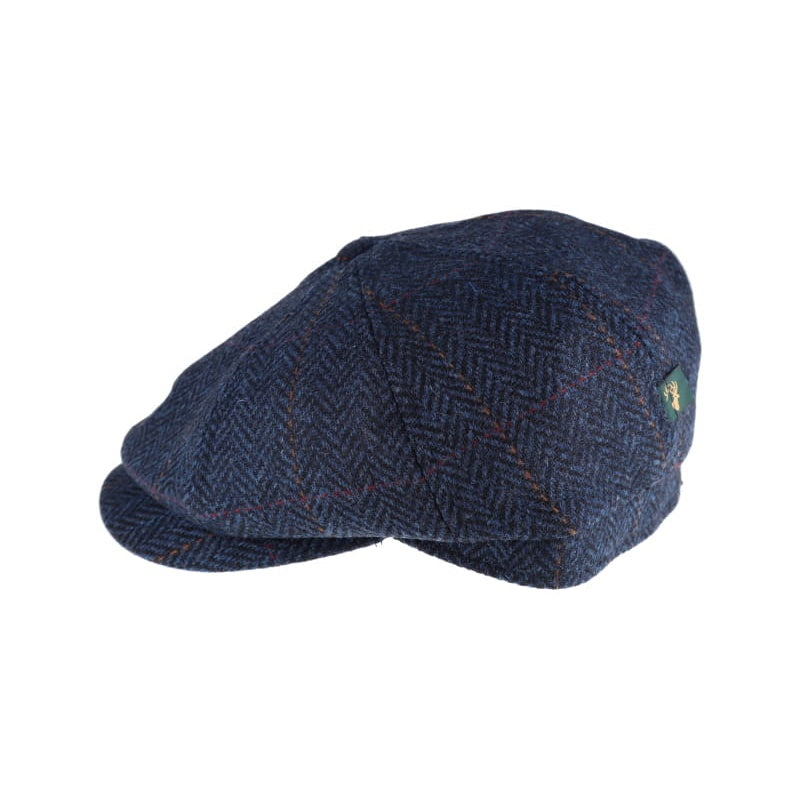 Mucros Weavers Driving Newsboy Cap - Royal Blue Plaid - 34