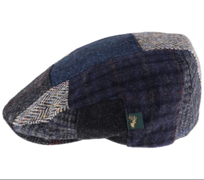 Patchwork patterned cap on a white background