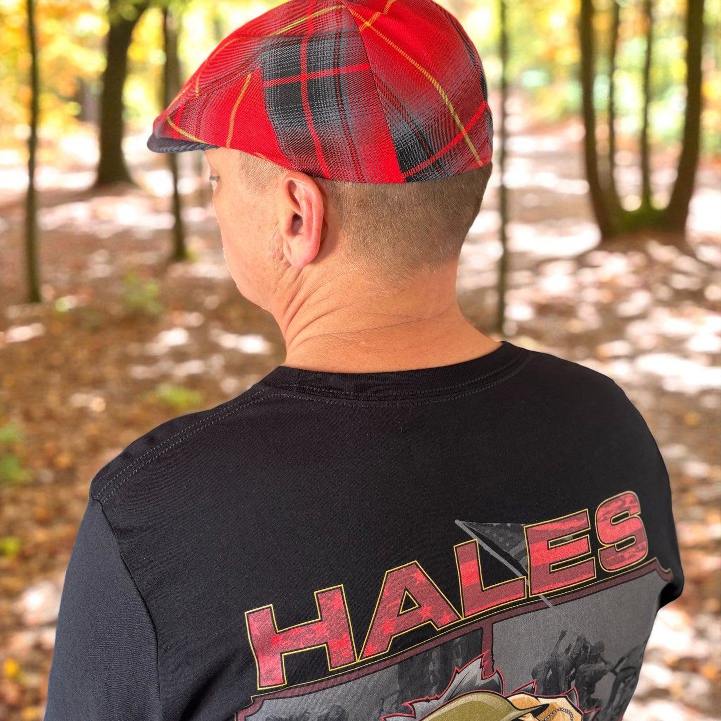 The Teufel Hunden Flannel Flat Cap Hales Speed Shop X FunkyBrims Collab (with Pin)