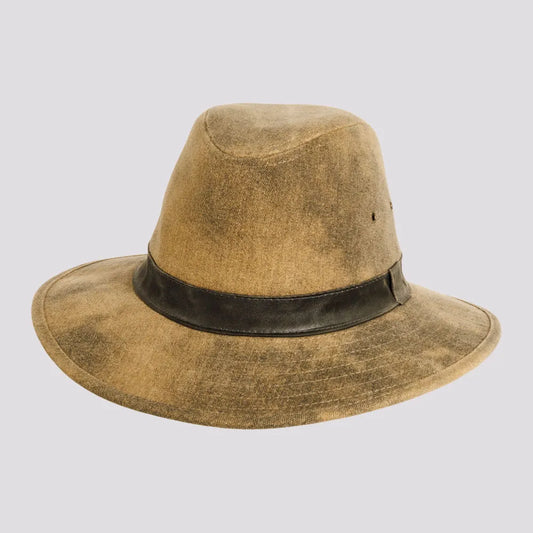 Shasta Mens Distressed Tarp Cloth Cotton Outback Hat