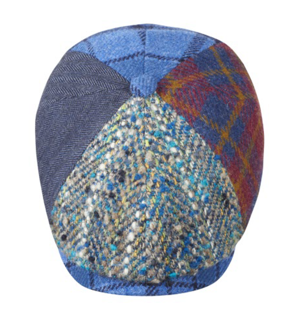 The "Snowfall Shelby" Patchwork Wool Newsboy Cap by Alfonso D'Este