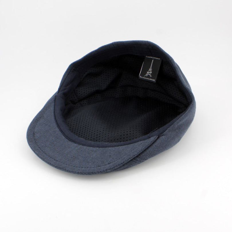 The Shade Navy Blue Split Flat Cap by FunkyBrims with 40 UPF protection.