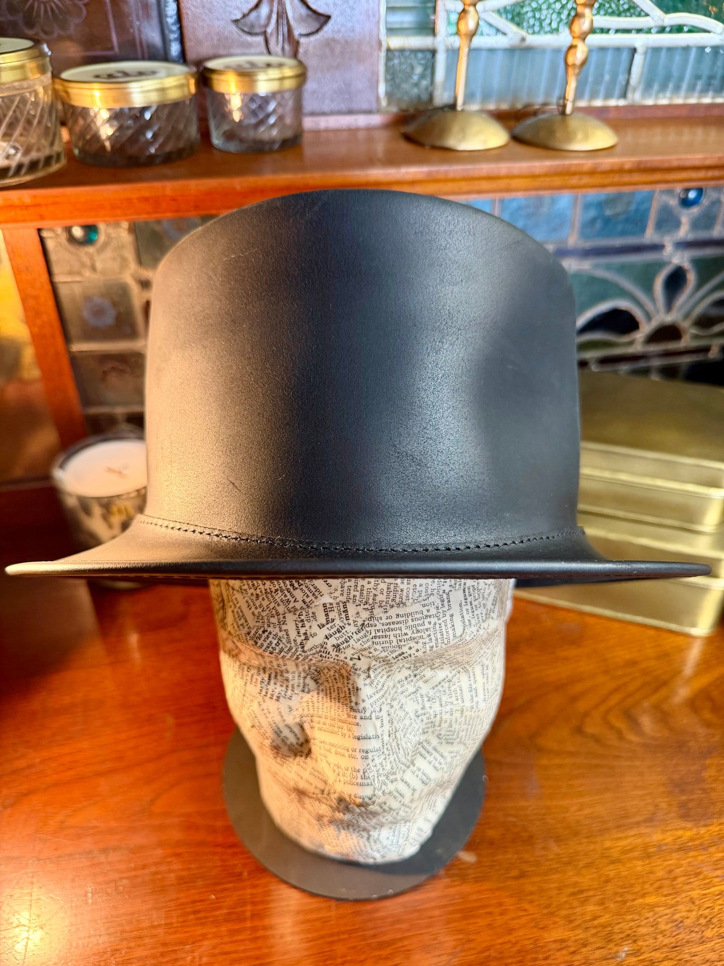 Stovepiper Leather Top Hat