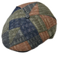 Patchwork-patterned beret on a white background