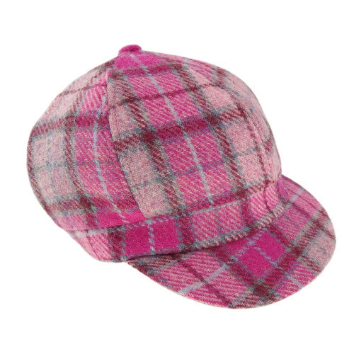 Harris Tweed One Size Ladies Cap in Vibrant Pink Buchanan by Glen Appin of Scotland