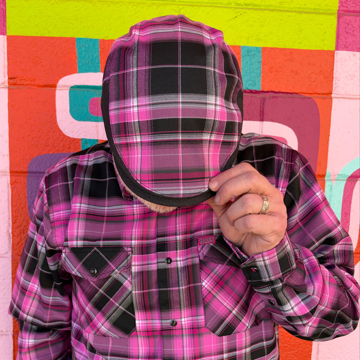 Warrior II Flannel Flat Cap -  Hales Speed Shop X FunkyBrims Collab (with Pin)