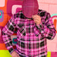 Warrior II Pink Houndstooth Flat Cap - Hales Speed Shop X FunkyBrims Collab (with Pin)