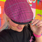 Warrior II Pink Houndstooth Flat Cap - Hales Speed Shop X FunkyBrims Collab (with Pin)