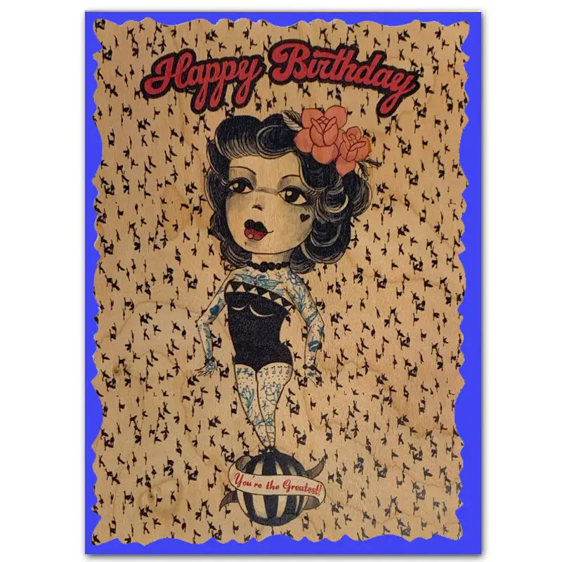 Spitfire Girl Wood Greeting Cards