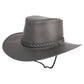 Crushable Leather Outback Hat in Black