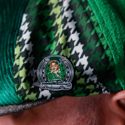 Feelin’ Lucky / Green Cheyenne Enamel Cap Pin by Hales Speed Shop x FunkyBrims