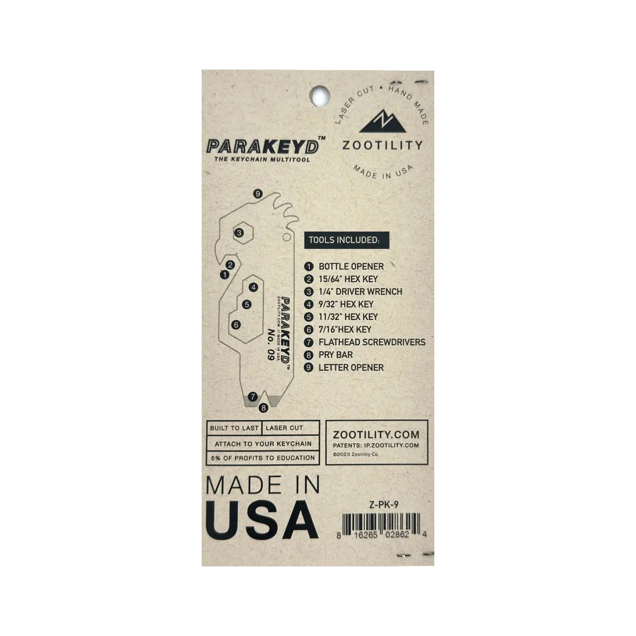 ParaKEYd™ 9-in-1 Multi-Tool