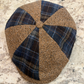 Top view of the da Vinci eight-panel Newsboy by FunkyBrims with a matching fabric-covered button.