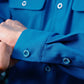 Deep Teal Blue Collar long sleeve shirt adjustable cuff and button detail