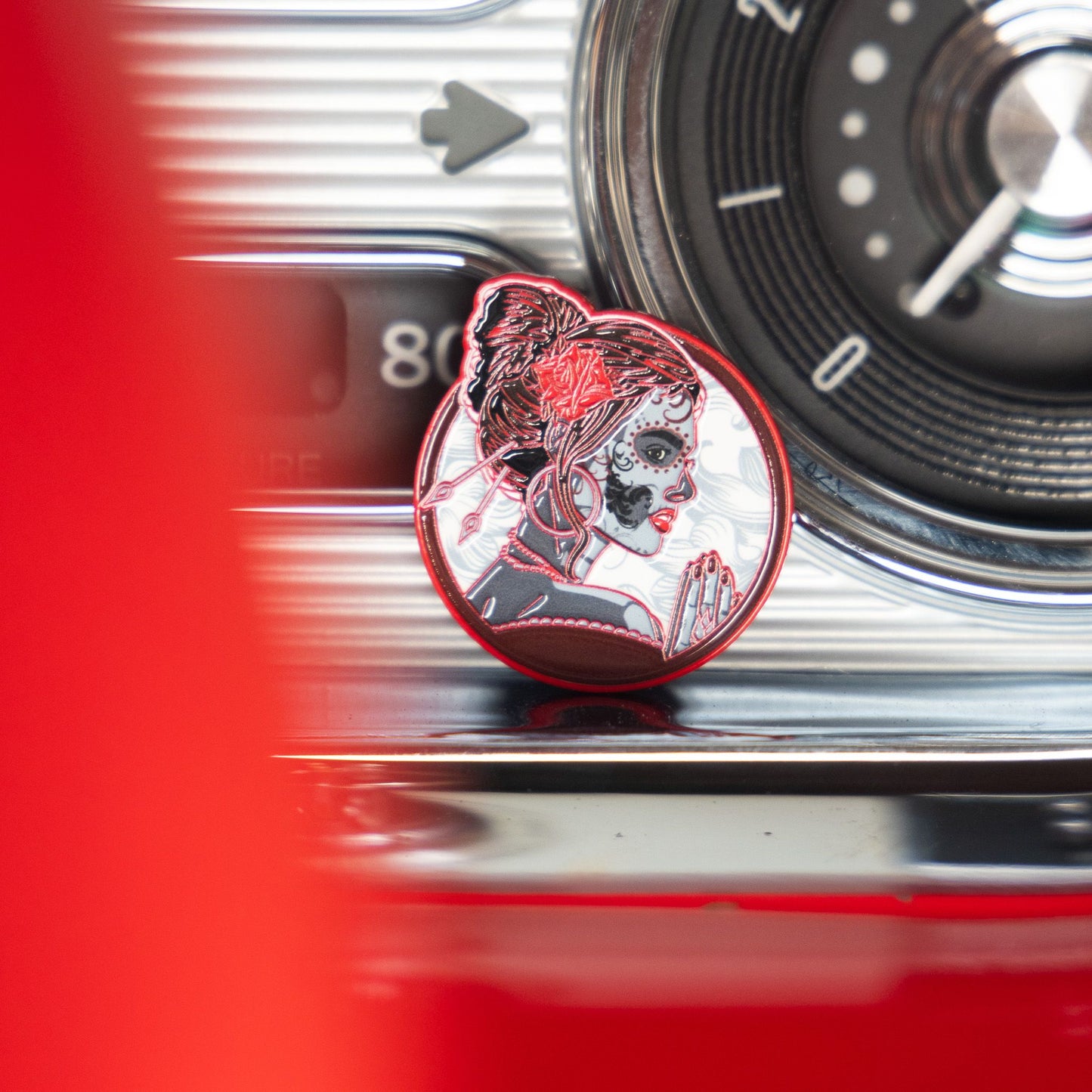 La Catrina Enamel Cap Pin by Hales Speed Shop x FunkyBrims