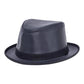 Soho Trilby Leather Fedora Hat in Black